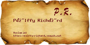 Pálffy Richárd névjegykártya